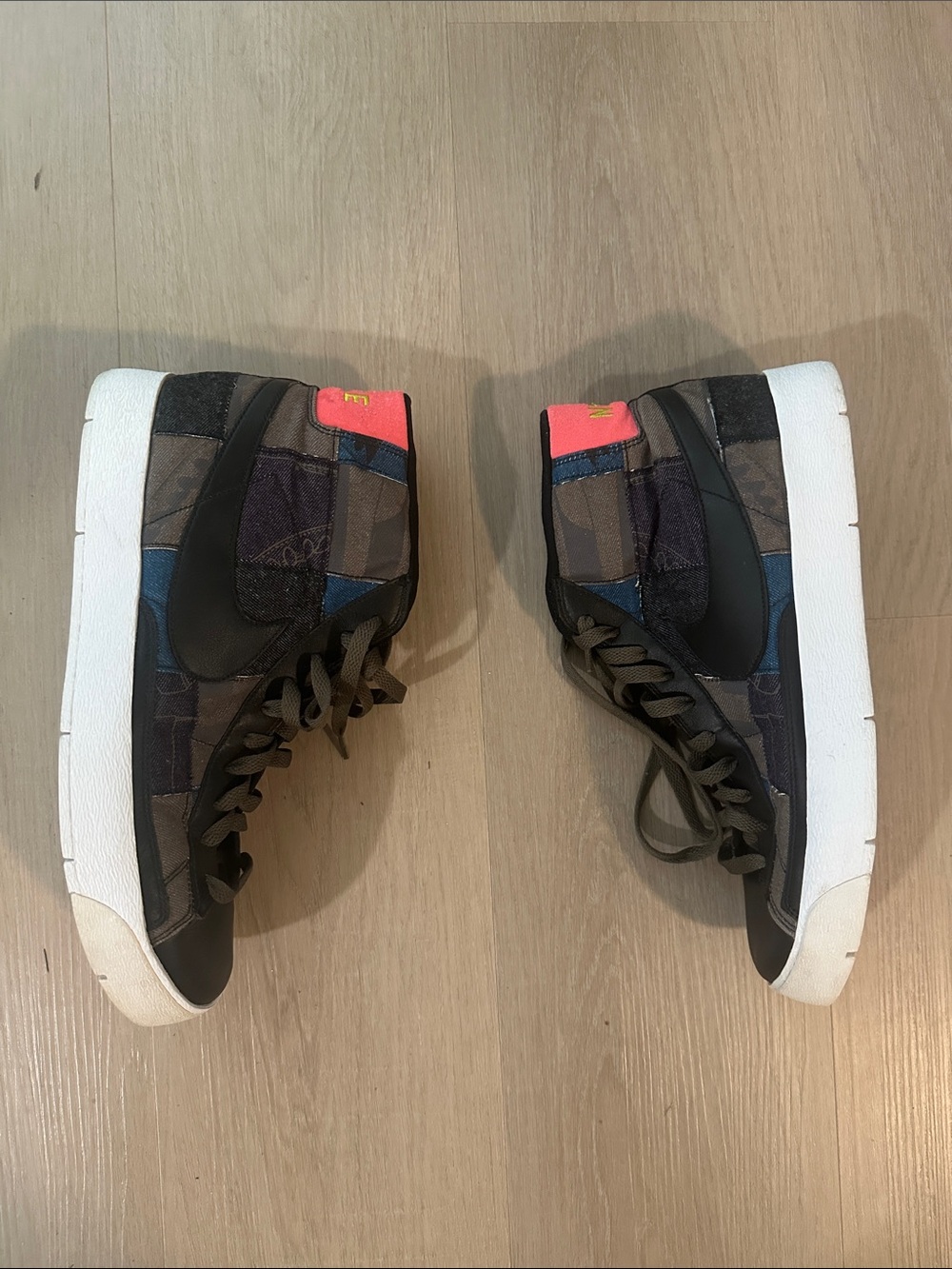 Nike Men’s High-Top Athletic Shoes in Black, Blue & Pink Accent